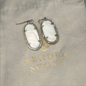 Kendra Scott White and Silver Drop Earrings